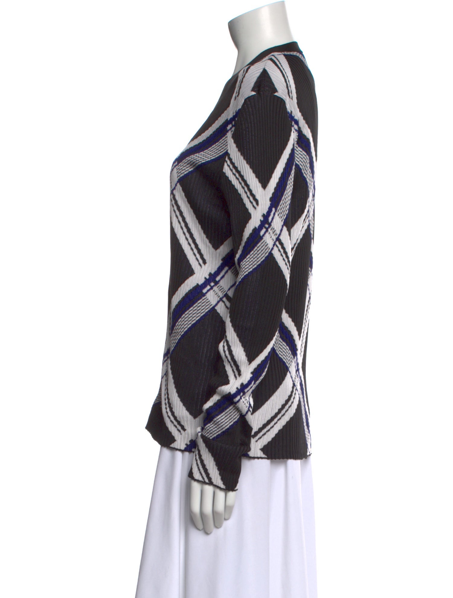 Burberry Silk Plaid Print Sweater w/ Tags