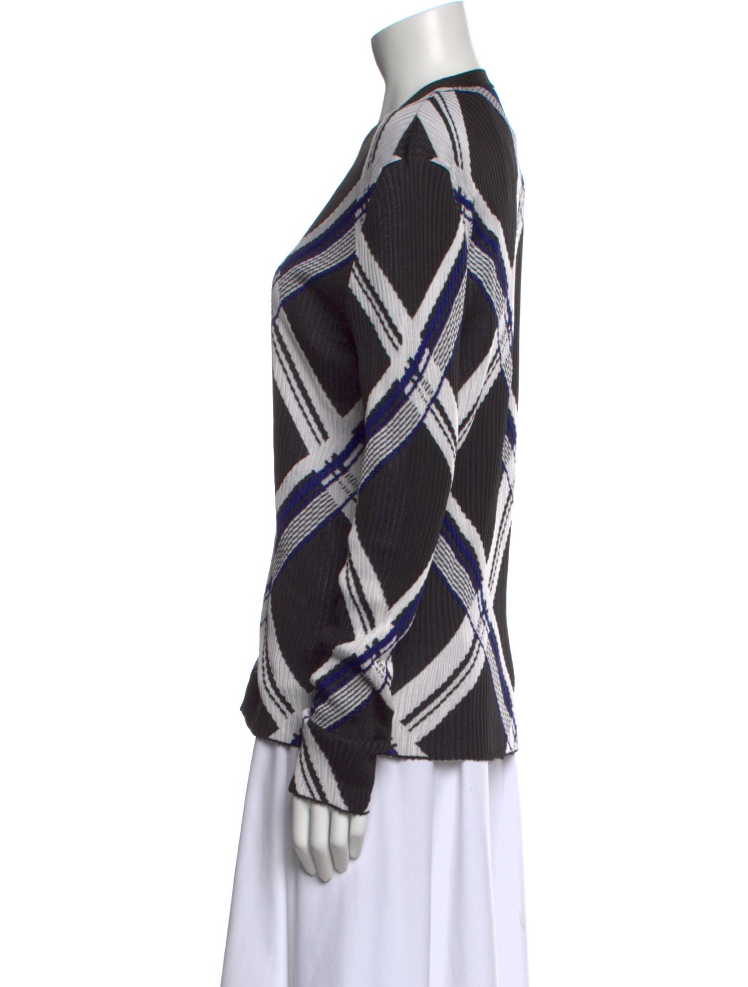 Burberry Silk Plaid Print Sweater w/ Tags