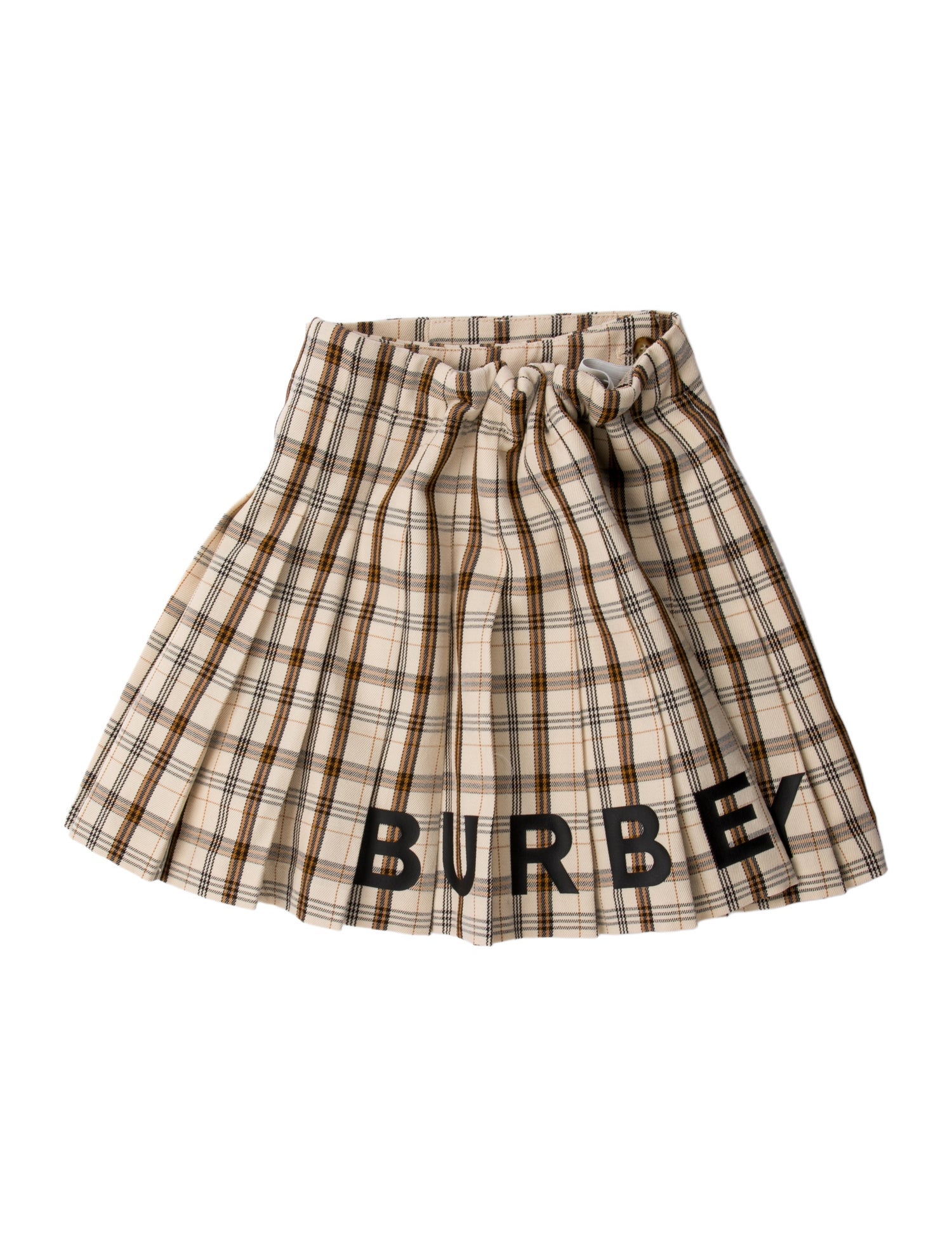 Burberry Kids Girls' Pleated Pattern Printed Skirt