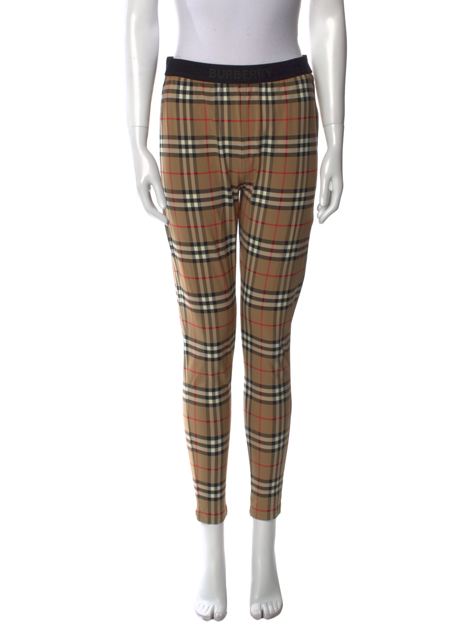 Burberry Plaid Print Skinny Leg Pants w/ Tags