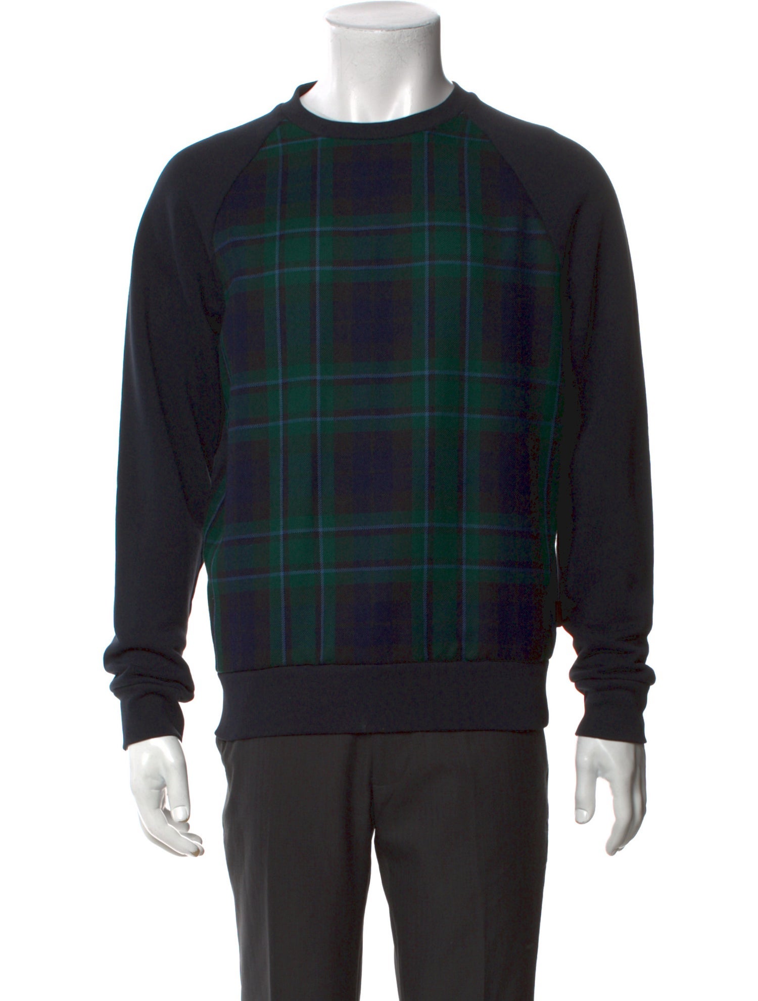 Burberry Plaid Print Crew Neck Pullover