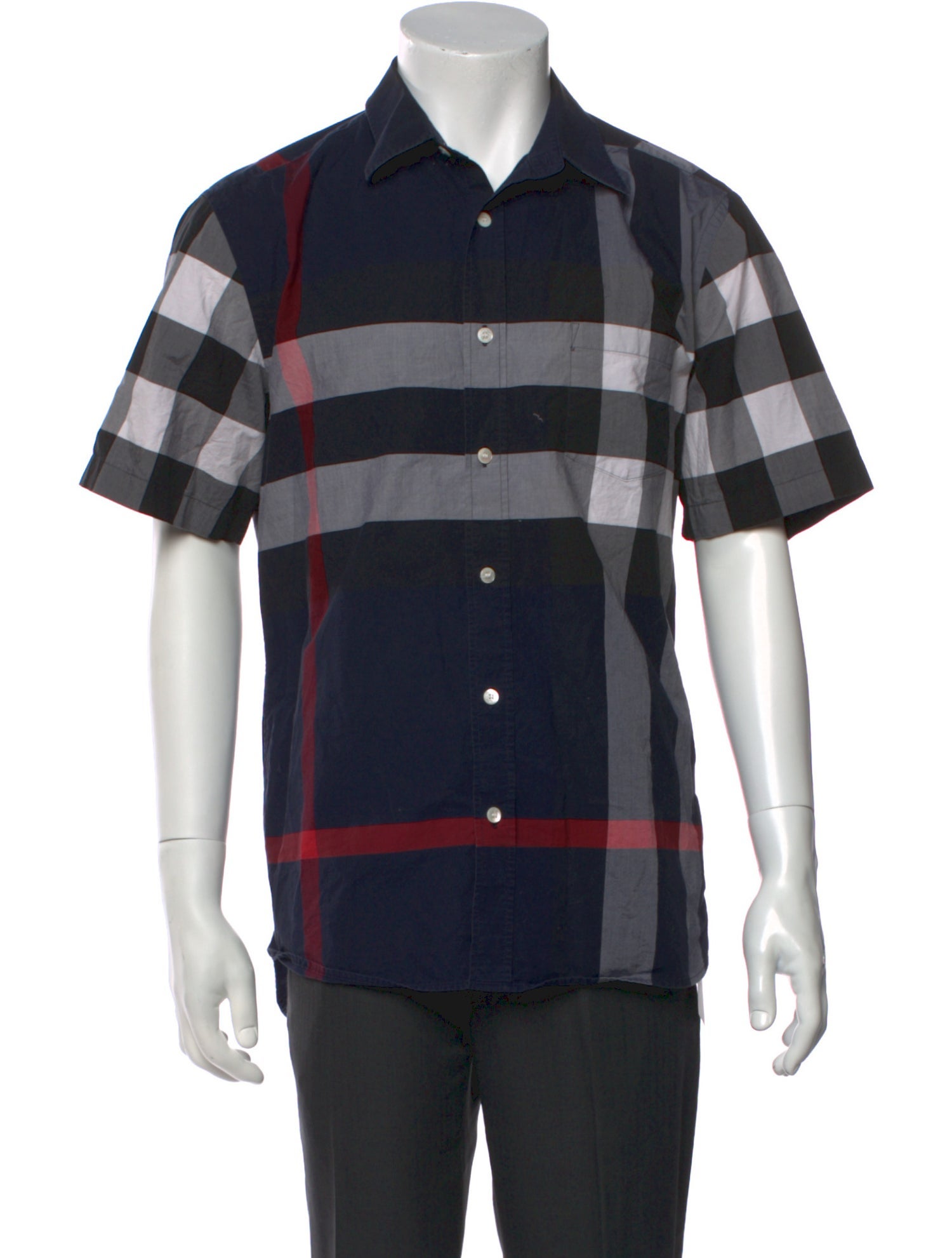 Burberry Plaid Print Short Sleeve Shirt