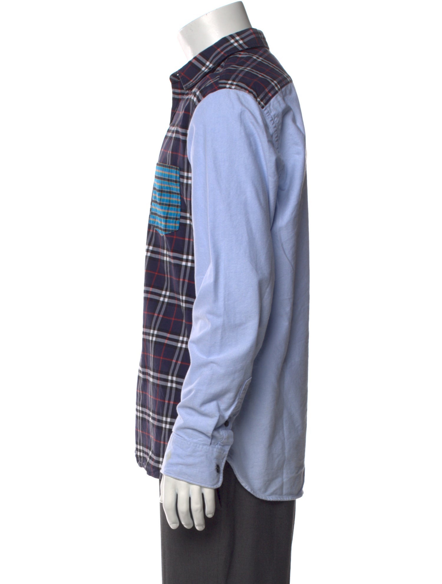 Burberry Plaid Print Long Sleeve Dress Shirt