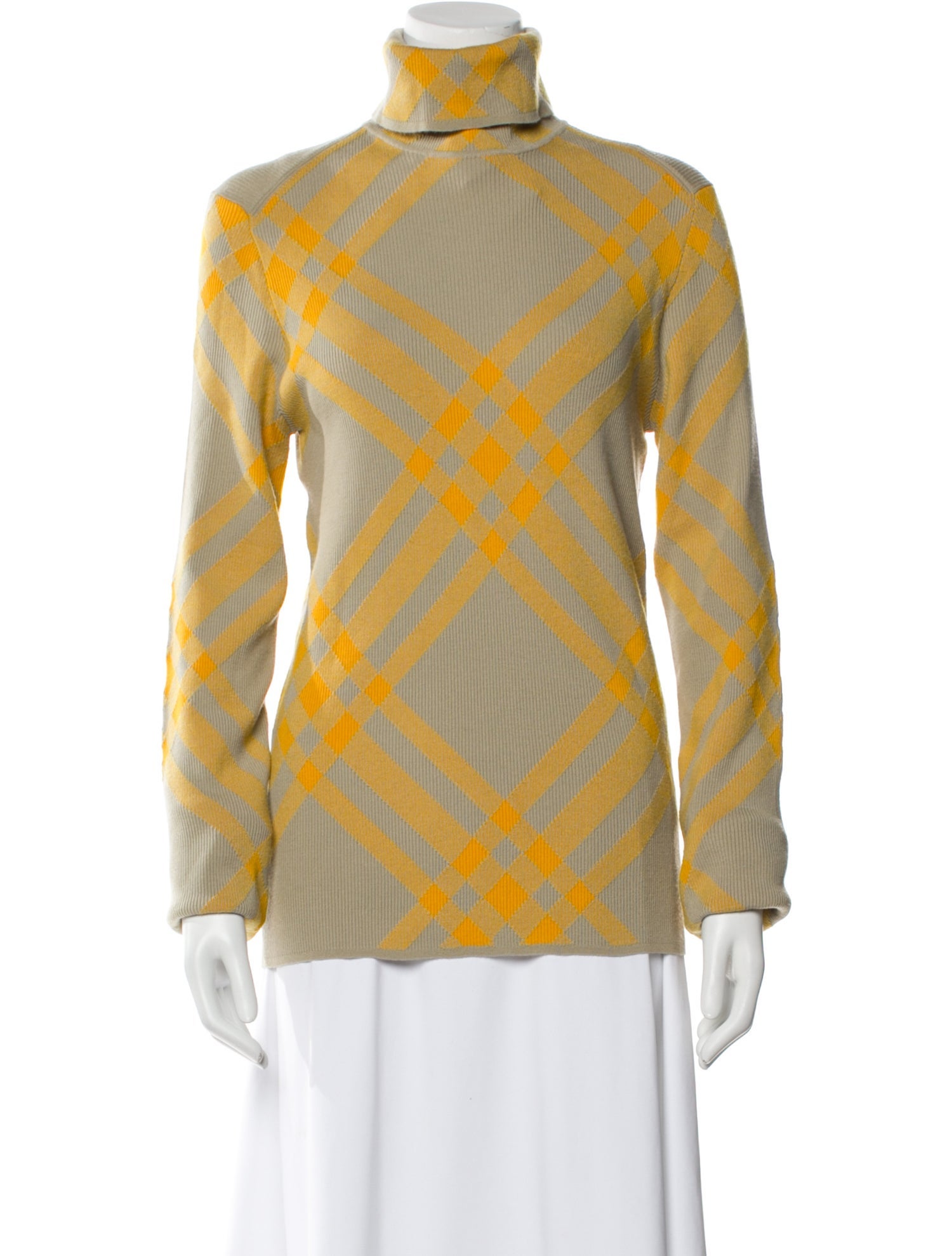 Burberry Wool Plaid Print Sweater w/ Tags