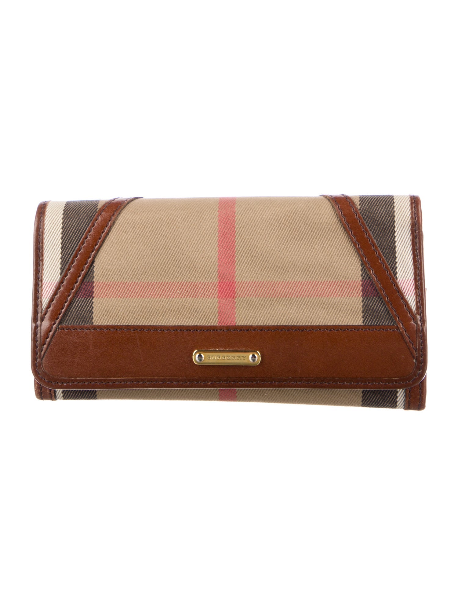 Burberry House Check Pattern Canvas Continental Wallet