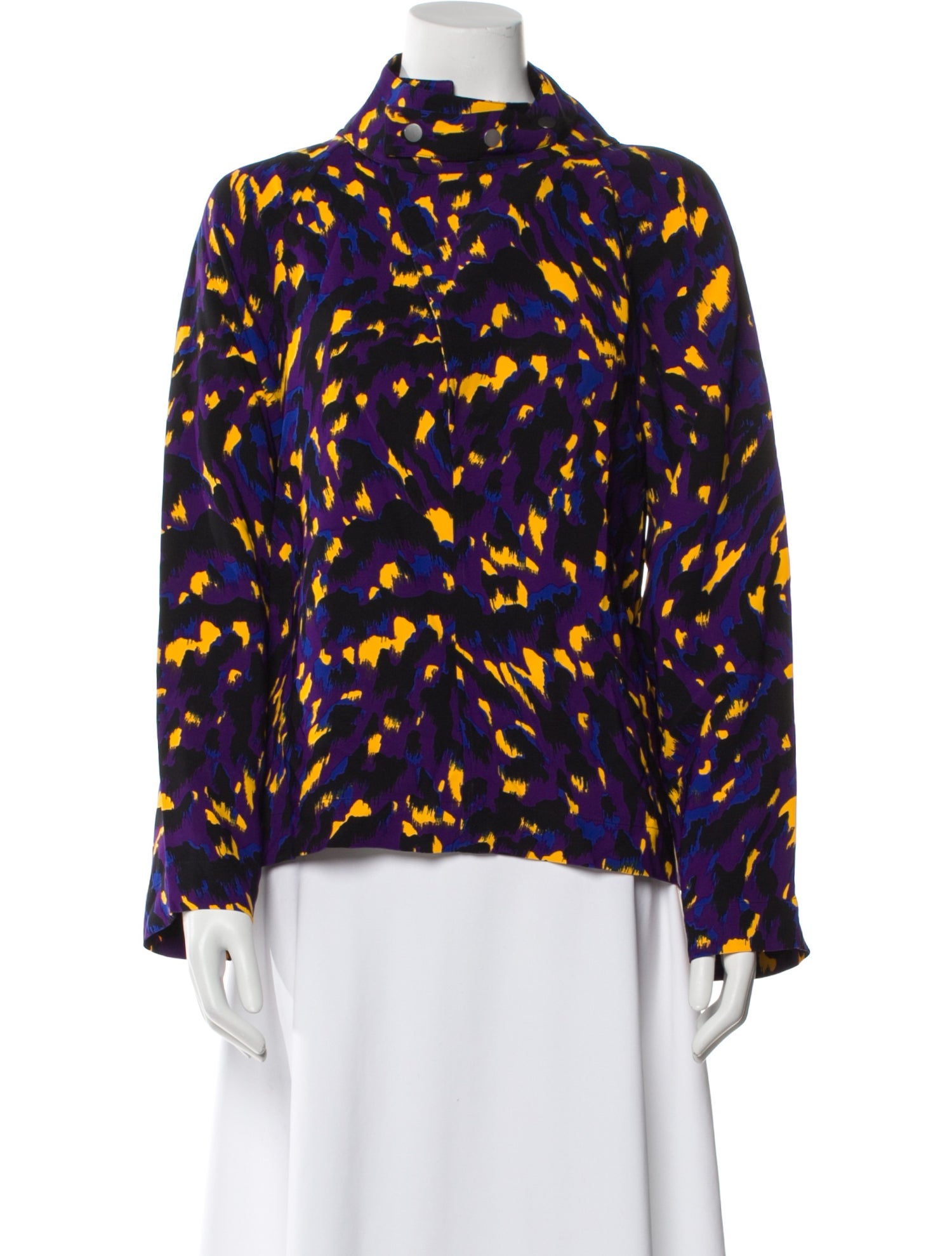 Burberry Printed Mock Neck Blouse w/ Tags