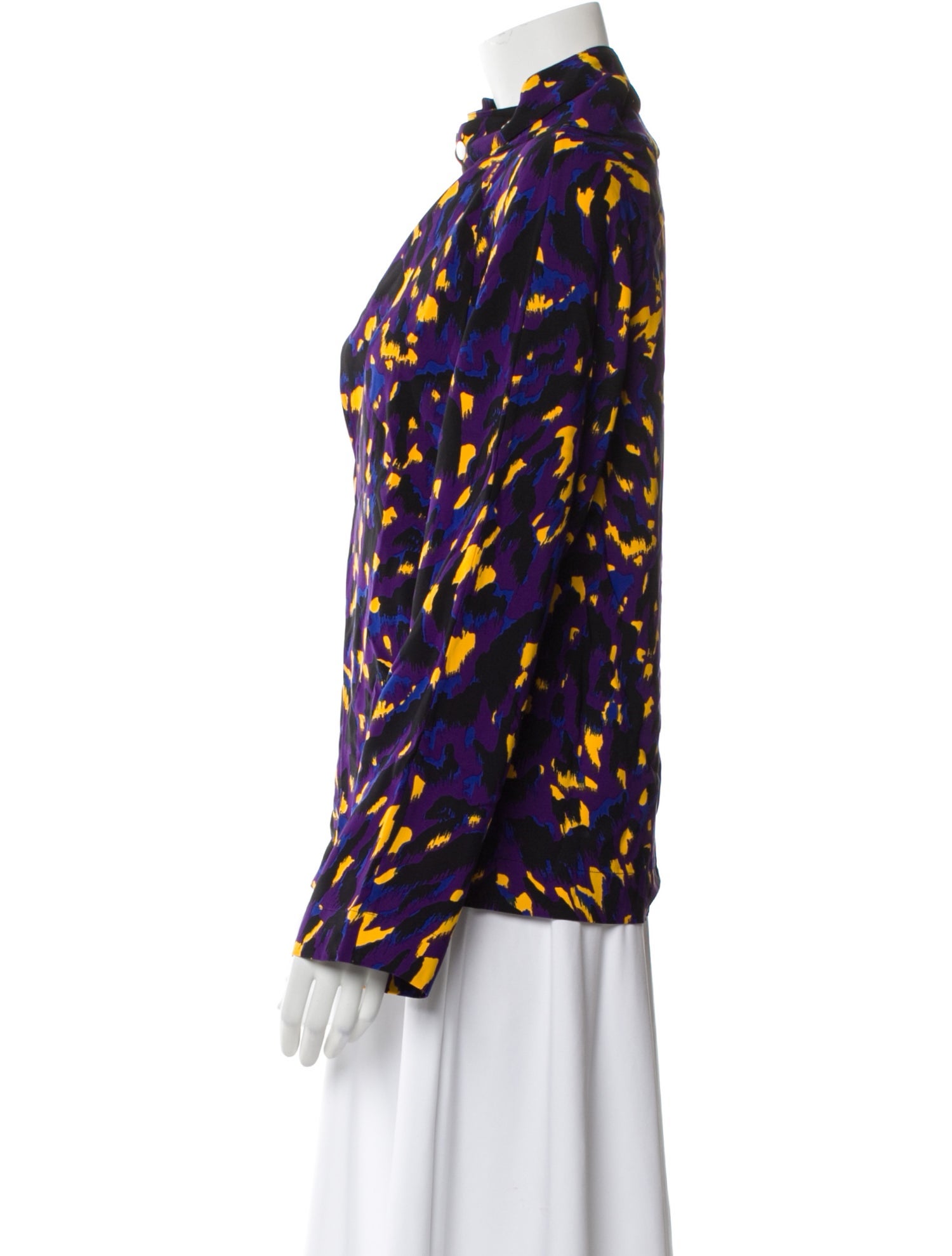 Burberry Printed Mock Neck Blouse w/ Tags