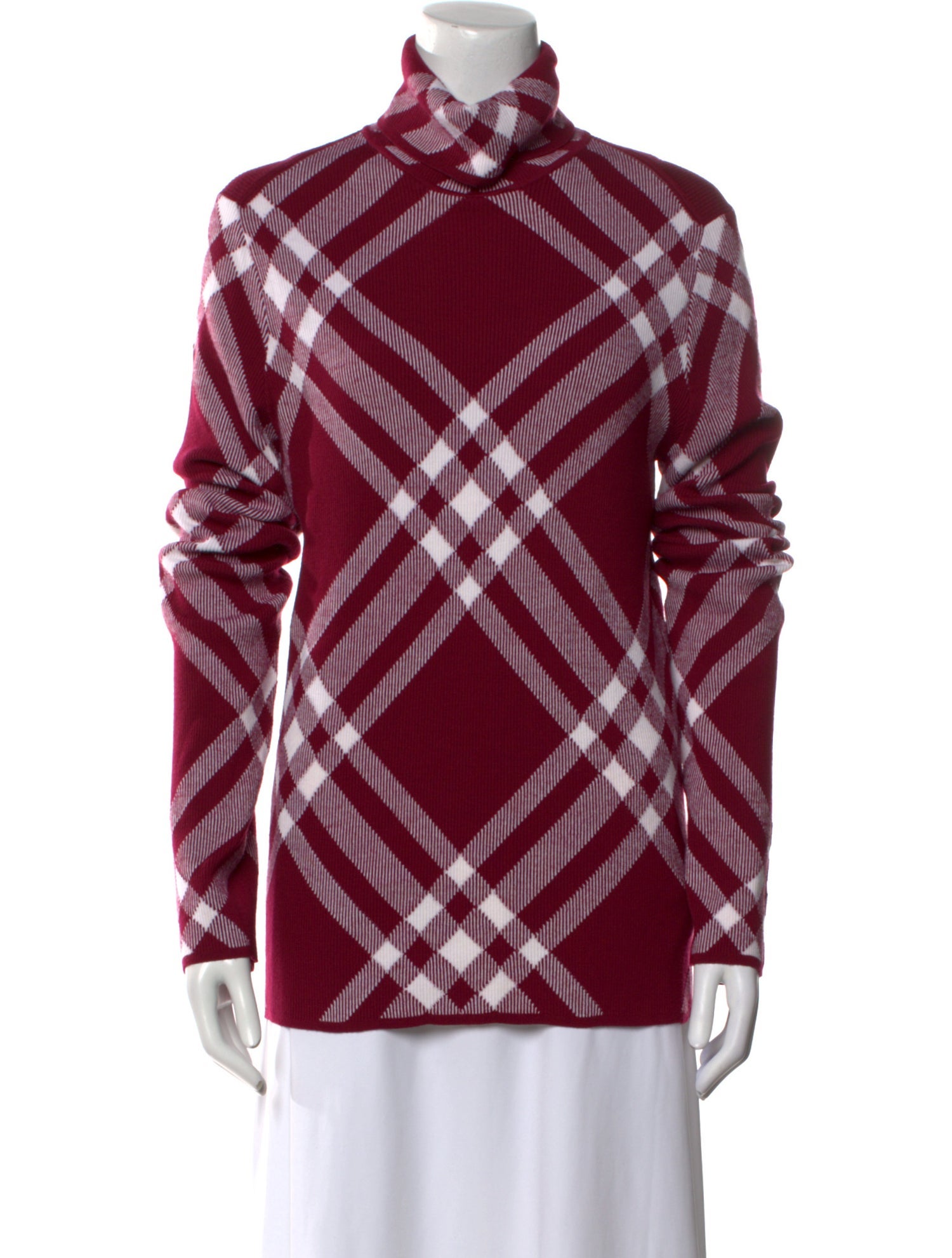 Burberry Wool Plaid Print Sweater w/ Tags