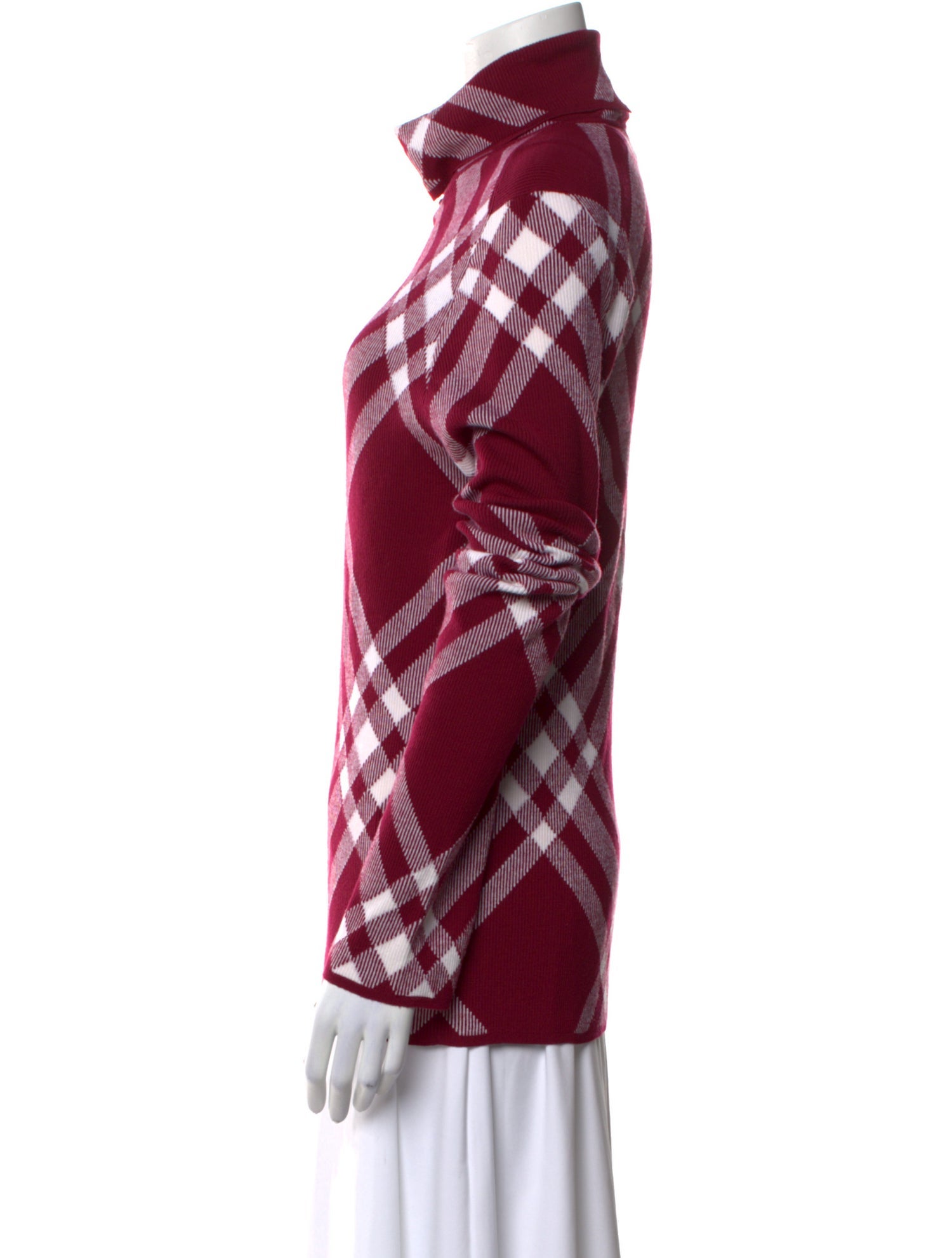 Burberry Wool Plaid Print Sweater w/ Tags