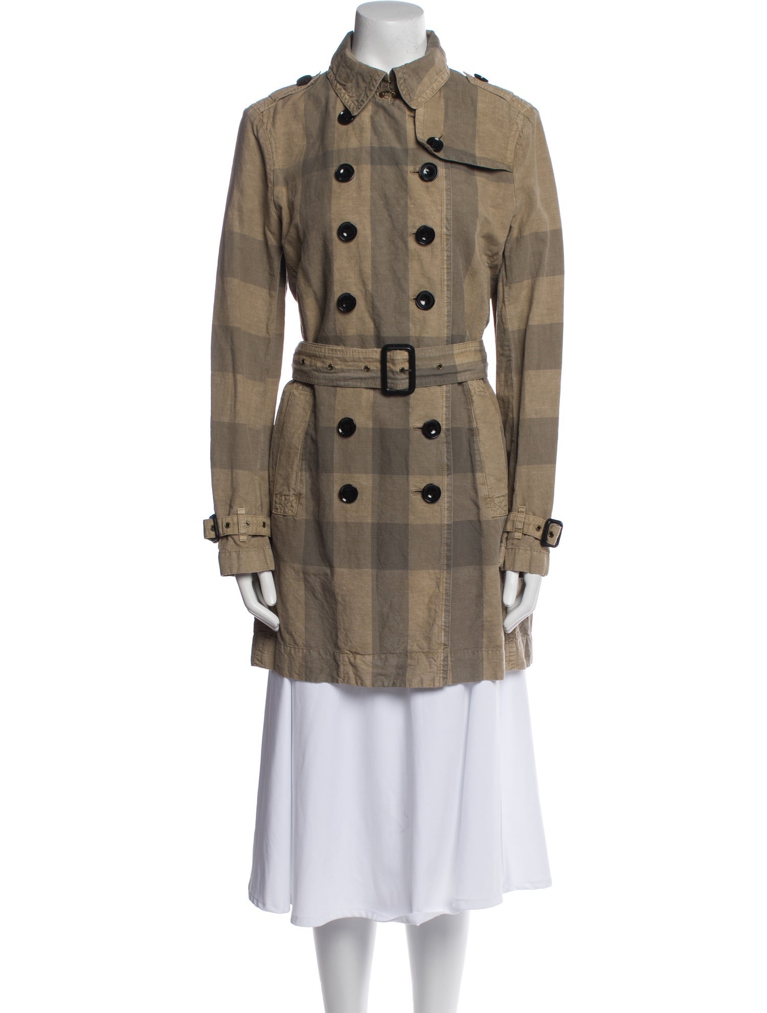 Burberry Plaid Print Utility Jacket