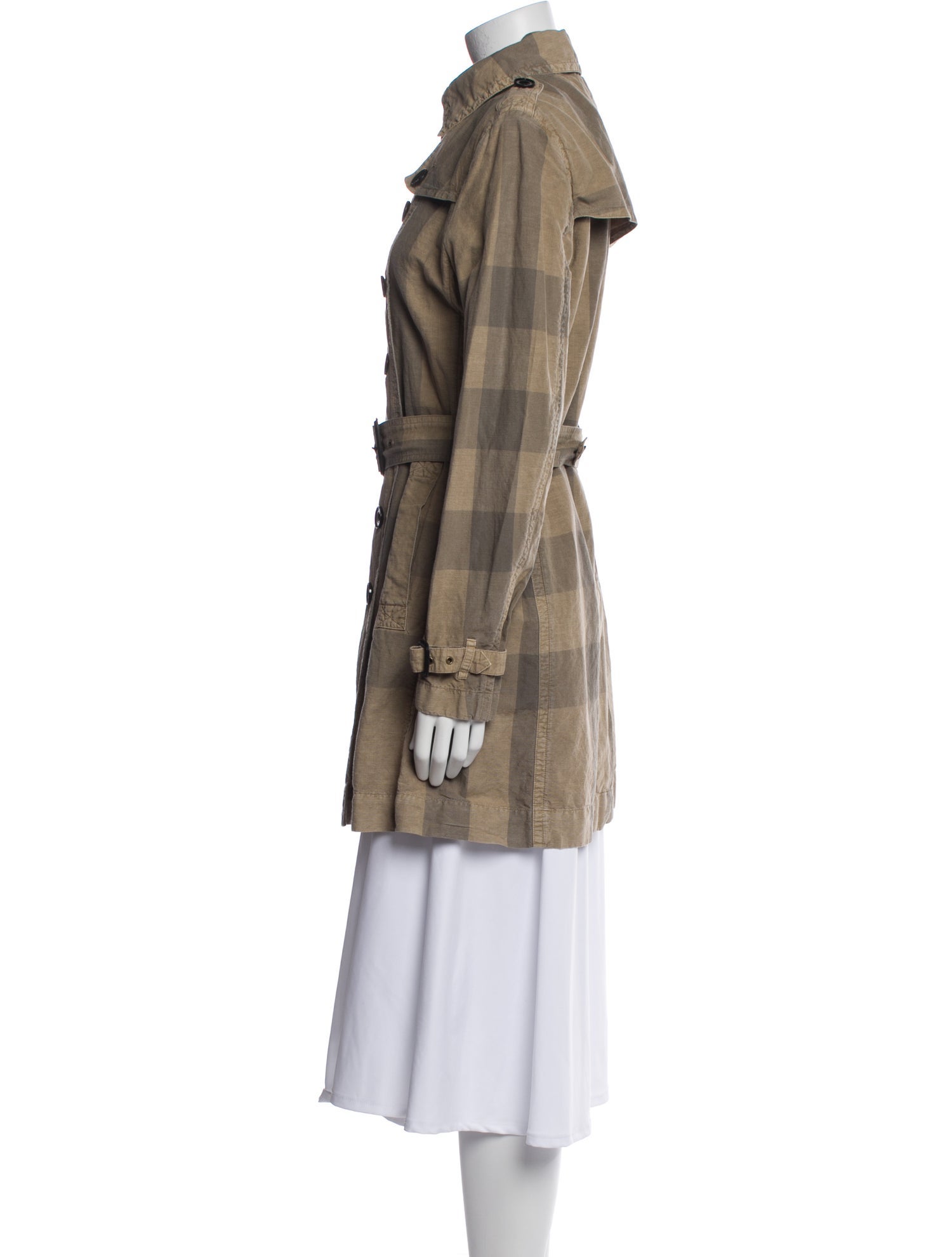 Burberry Plaid Print Utility Jacket