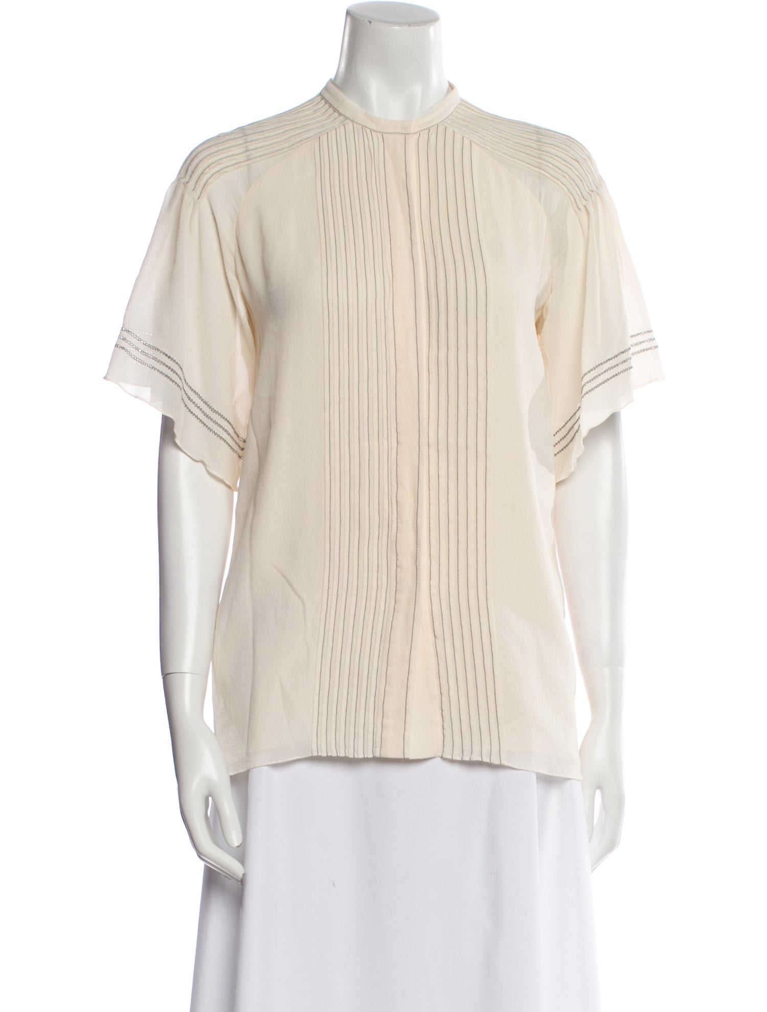 Burberry Prorsum Silk Mock Neck Blouse