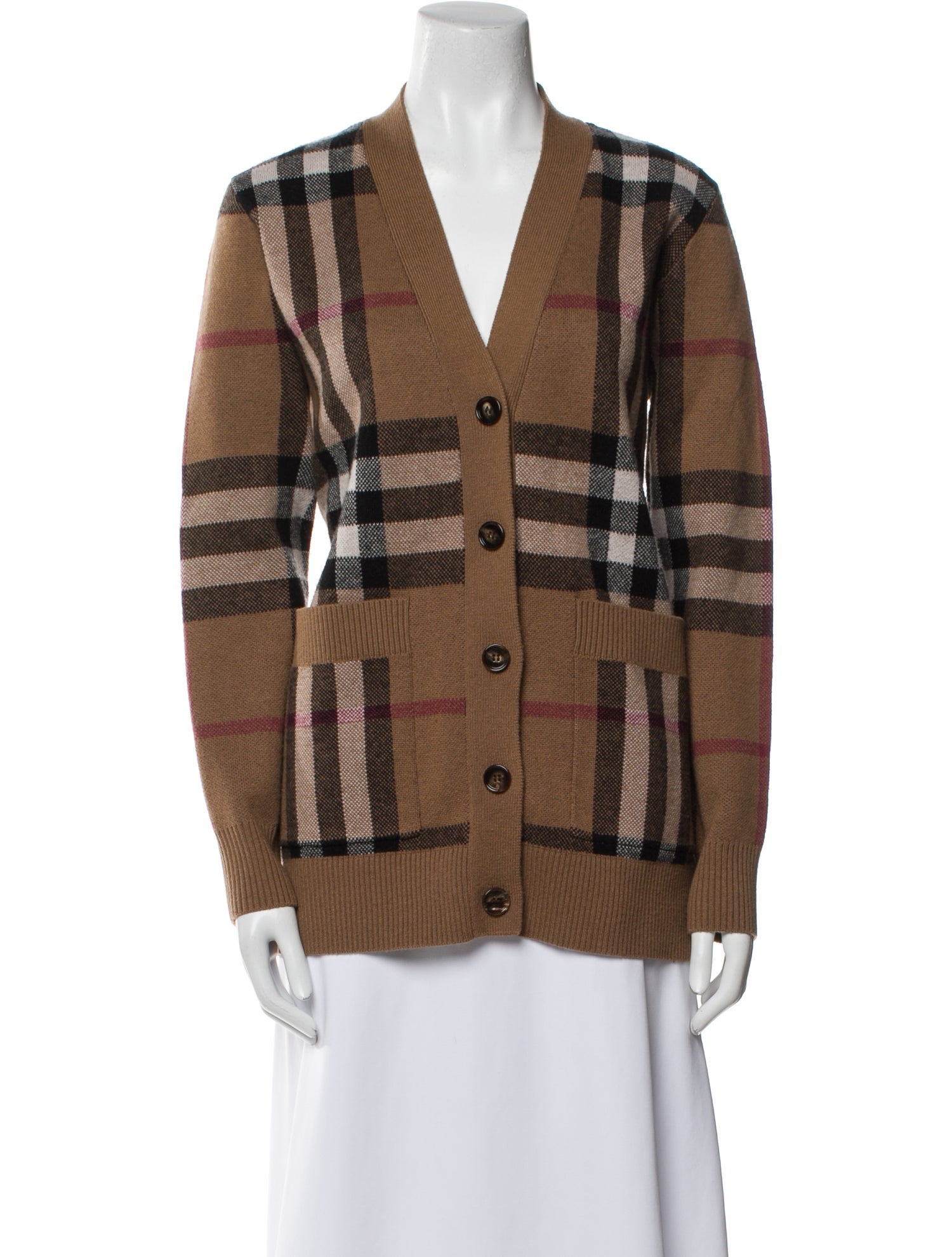 Burberry Wool Plaid Print Sweater