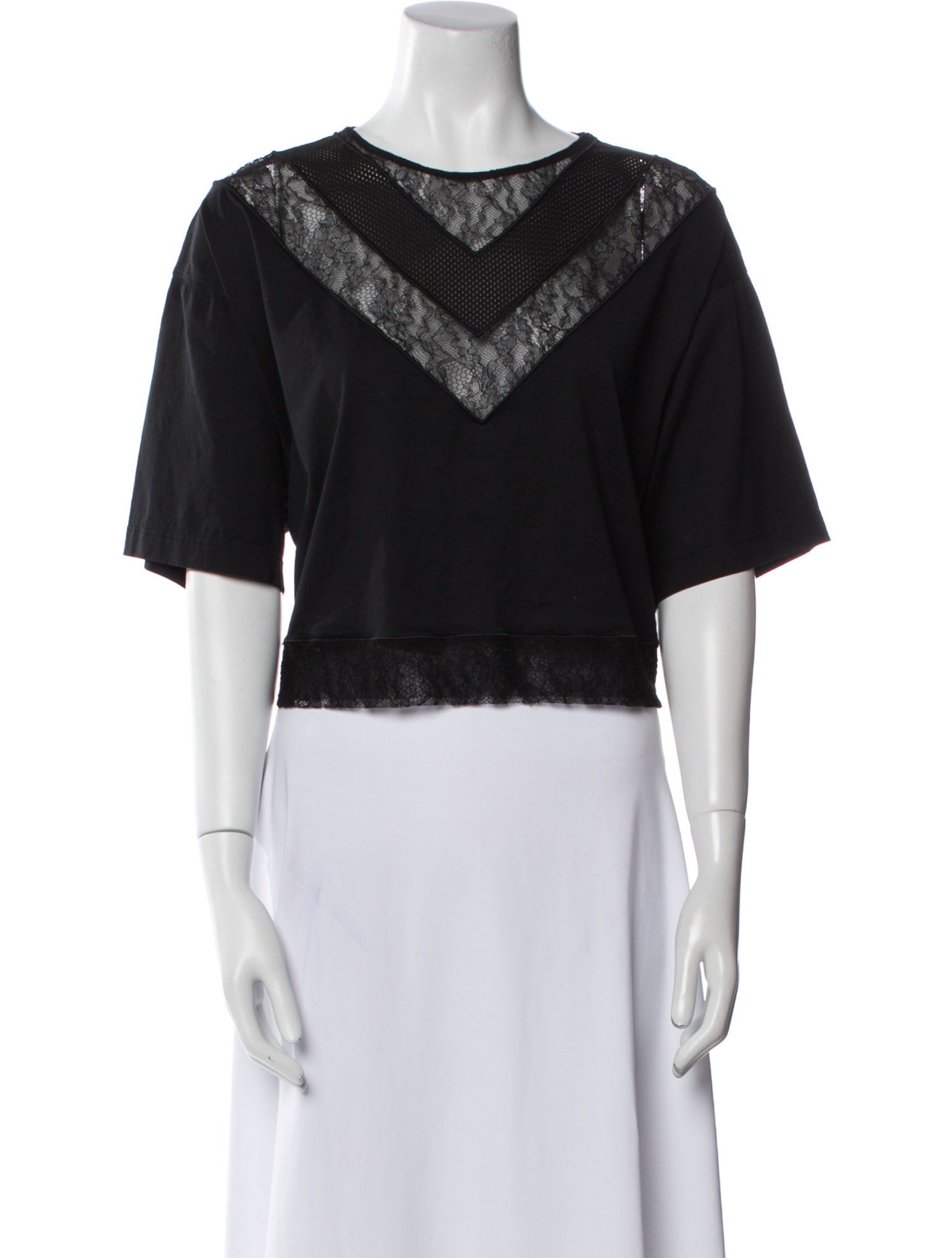 Burberry Bateau Neckline Short Sleeve Crop Top