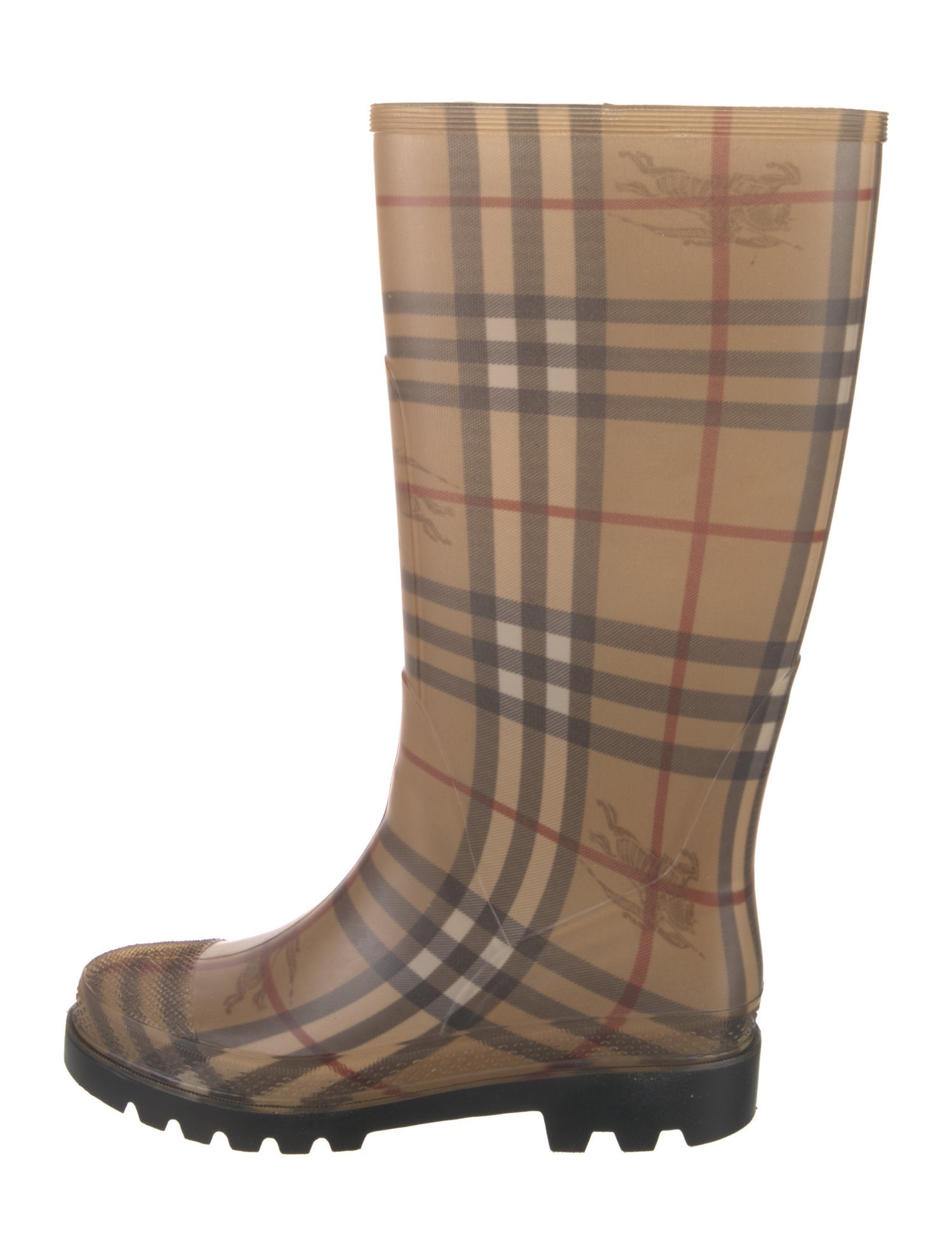 Burberry Haymarket Check Pattern Rubber Rain Boots