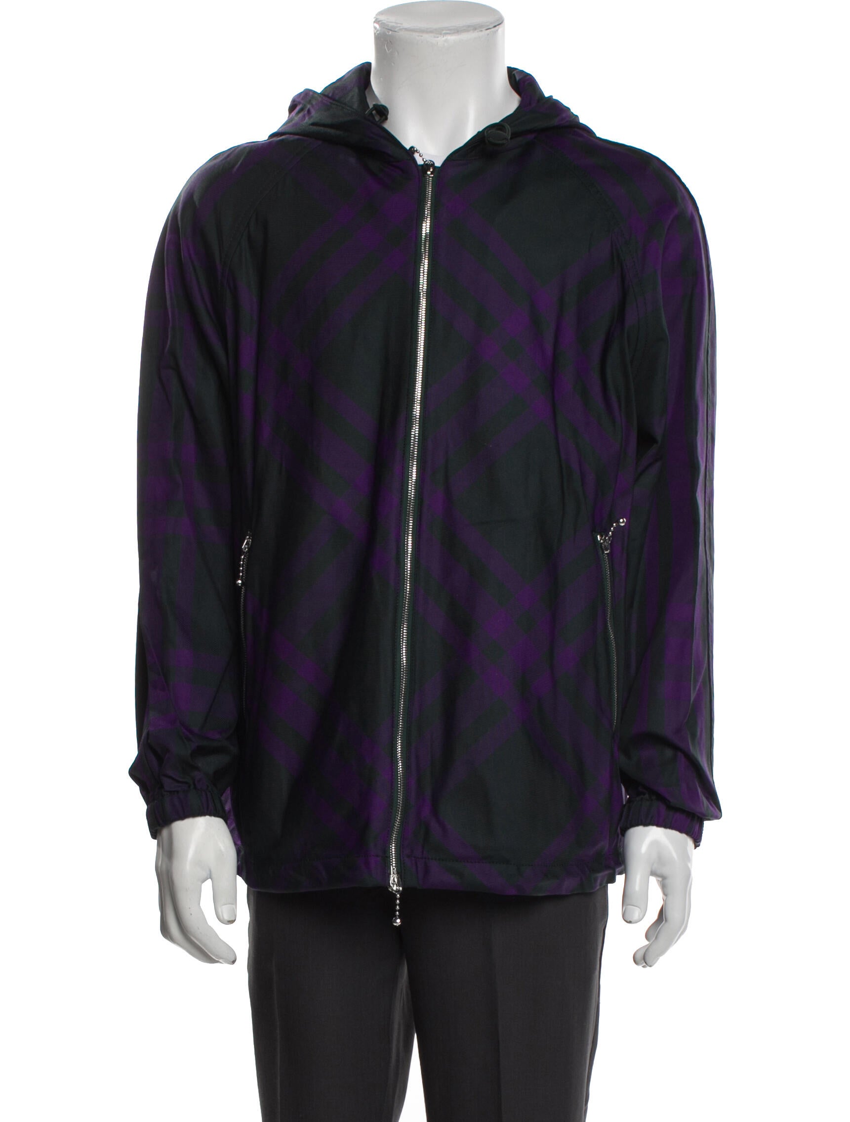 Burberry Plaid Print Windbreaker