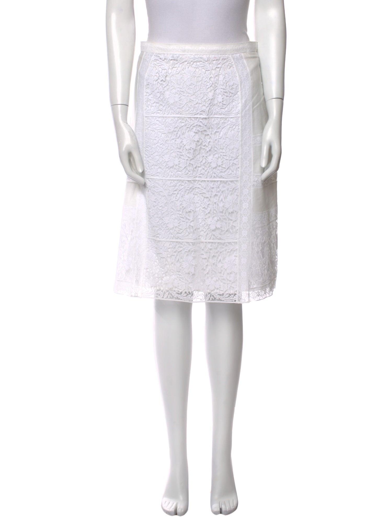 Burberry Lace Pattern Knee-Length Skirt