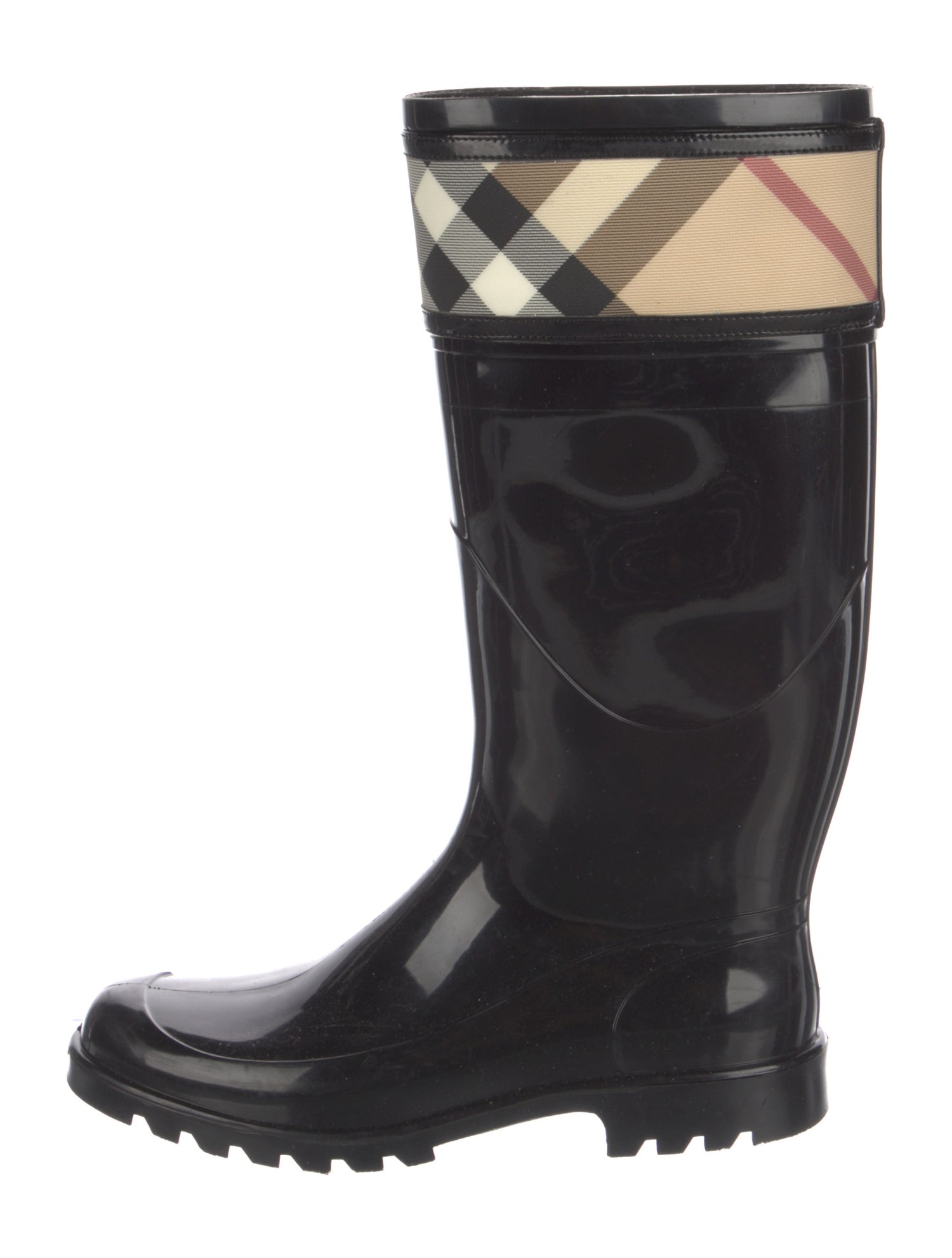 Burberry Nova Check Pattern Rubber Rain Boots