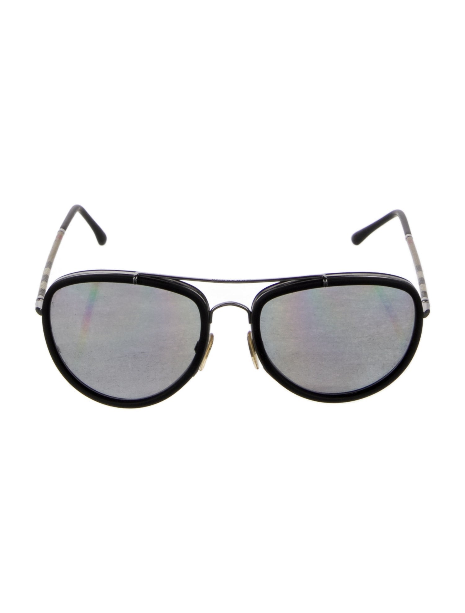 Burberry Nova Check Pattern Aviator Sunglasses