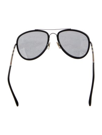 Burberry Nova Check Pattern Aviator Sunglasses