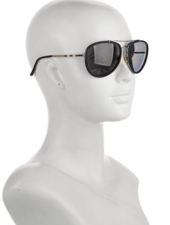 Burberry Nova Check Pattern Aviator Sunglasses