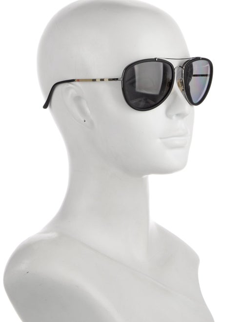 Burberry Nova Check Pattern Aviator Sunglasses