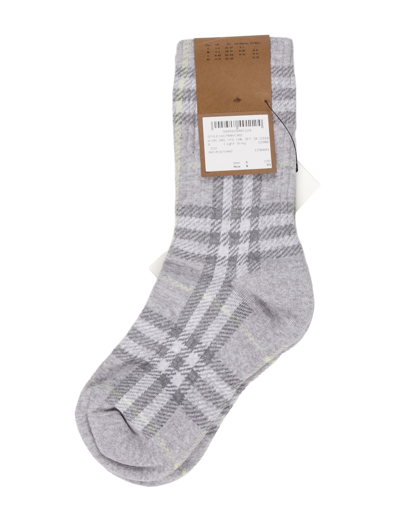 Burberry Plaid Print Ankle Socks w/Tags