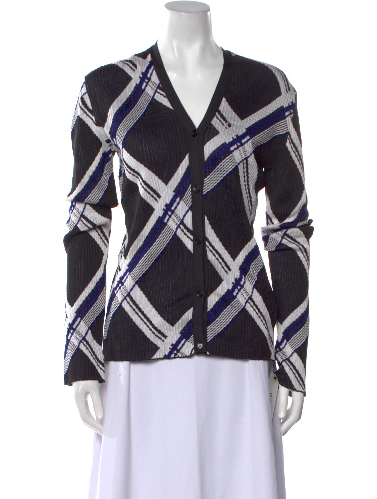 Burberry Silk Plaid Print Sweater