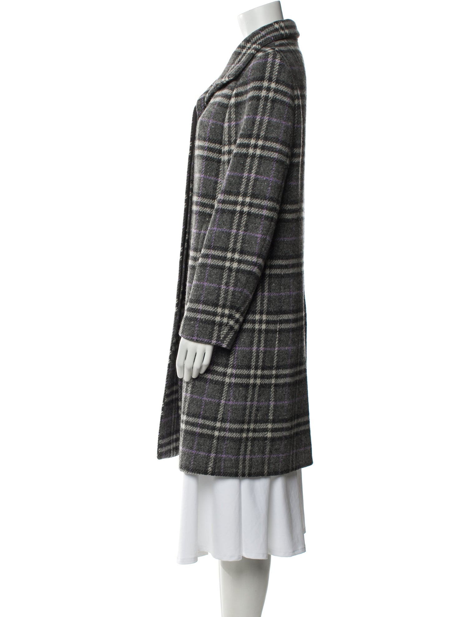 Burberry Plaid Print Coat