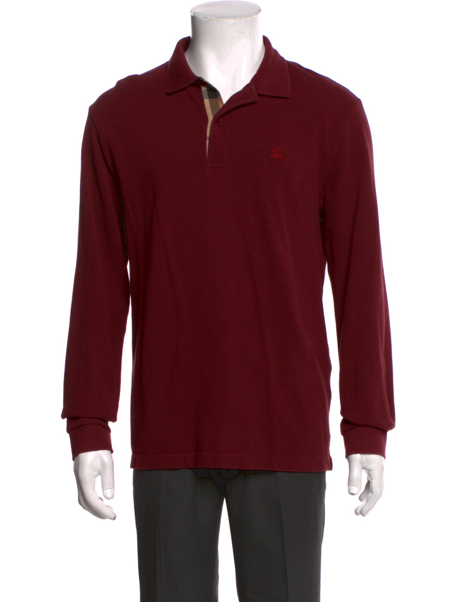 Burberry Nova Check Pattern Crew Neck Polo Shirt