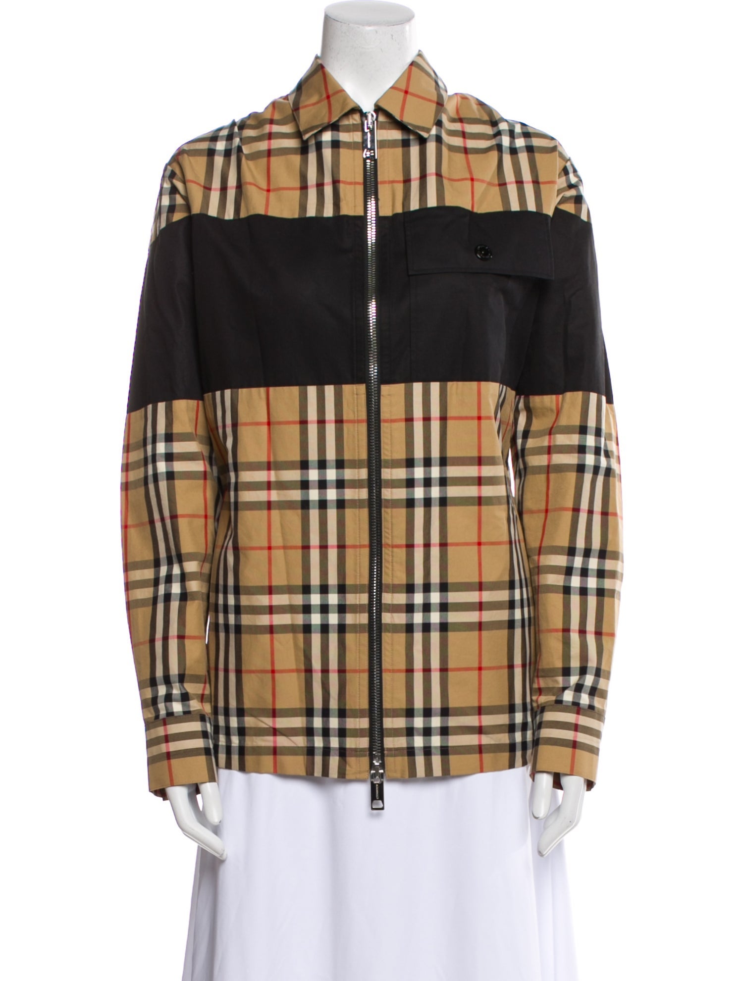 Burberry Plaid Print Jacket