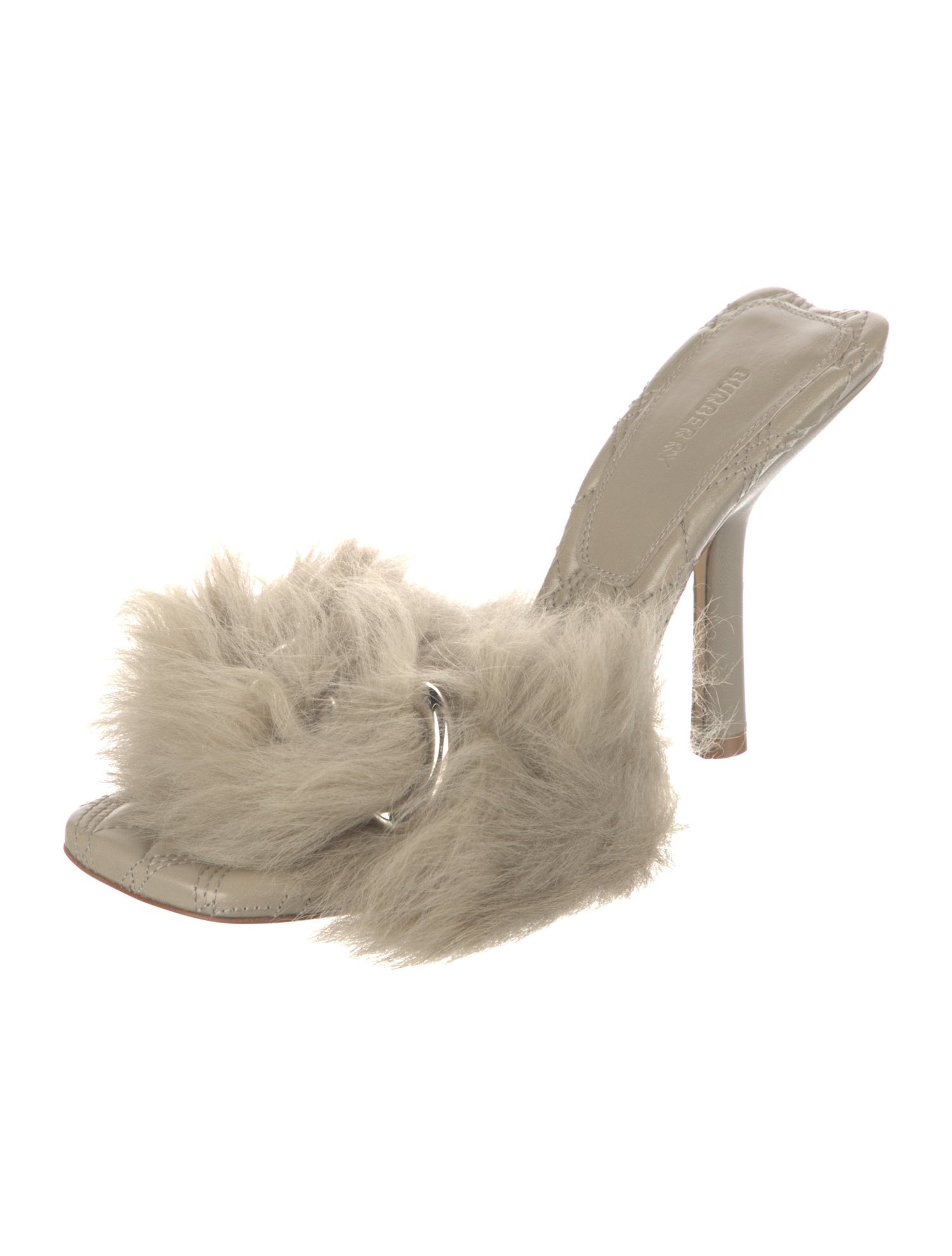 Burberry Leather Chain-Link Accents Slides