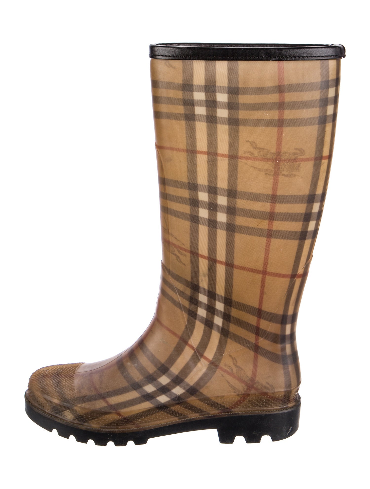 Burberry Haymarket Check Pattern Rubber Rain Boots
