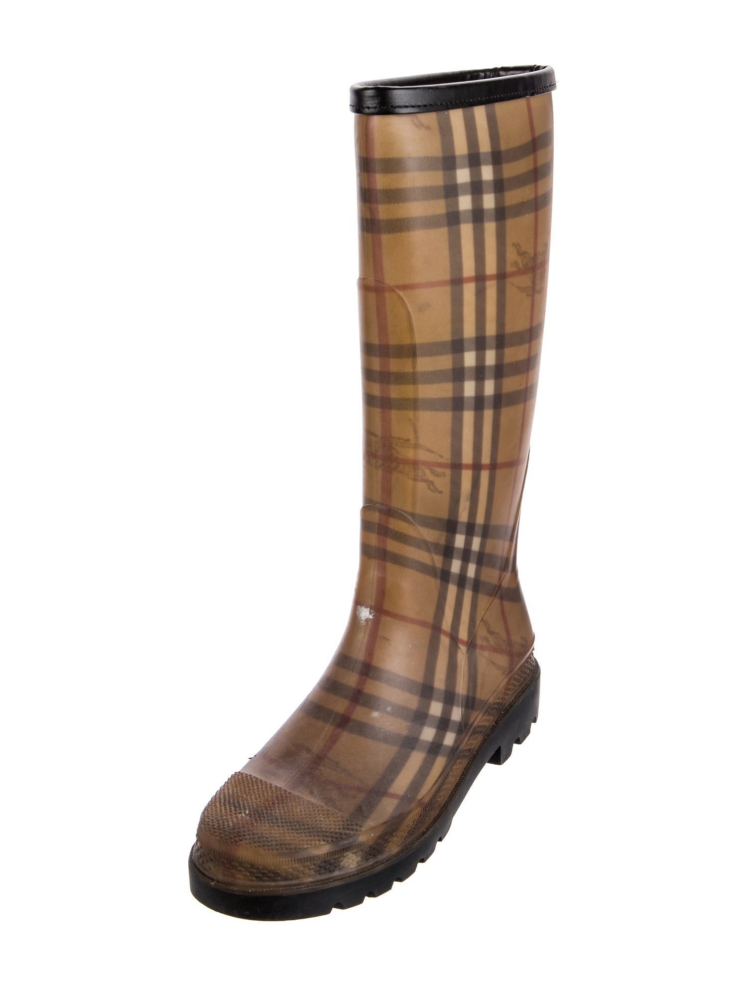 Burberry Haymarket Check Pattern Rubber Rain Boots