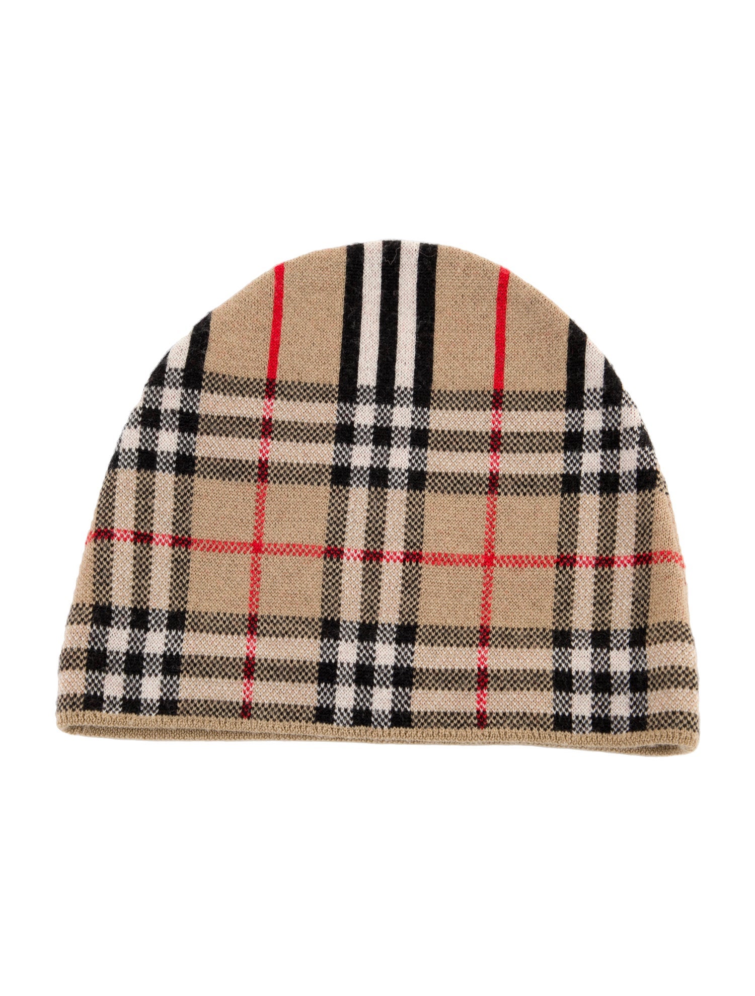 Burberry Check Print Knit Beanie