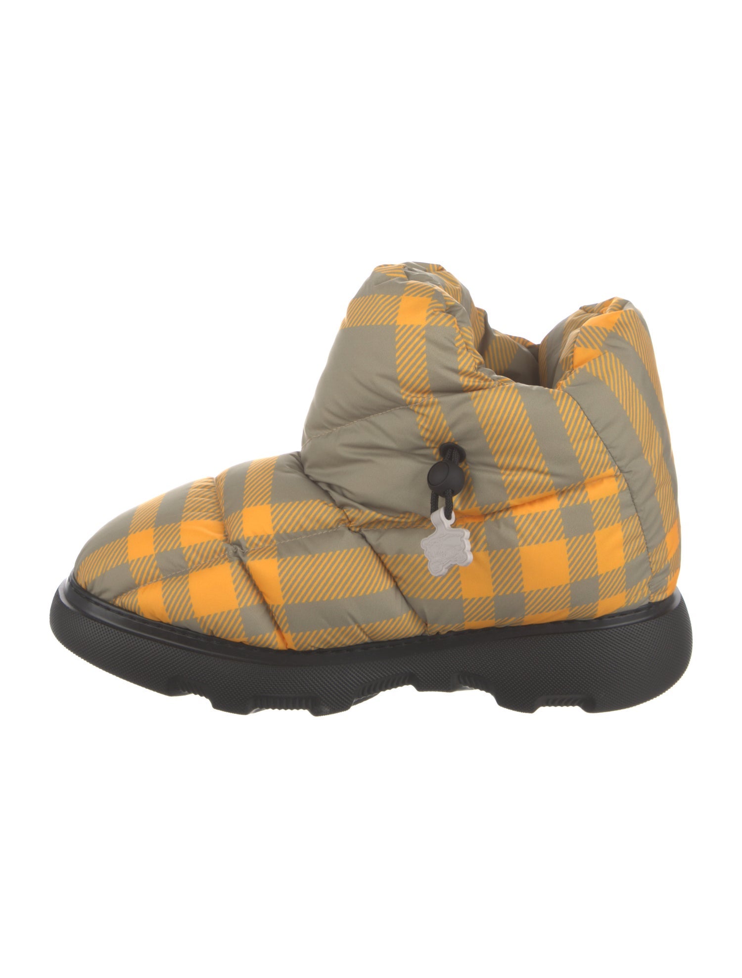 Burberry Nylon Plaid Print Boots