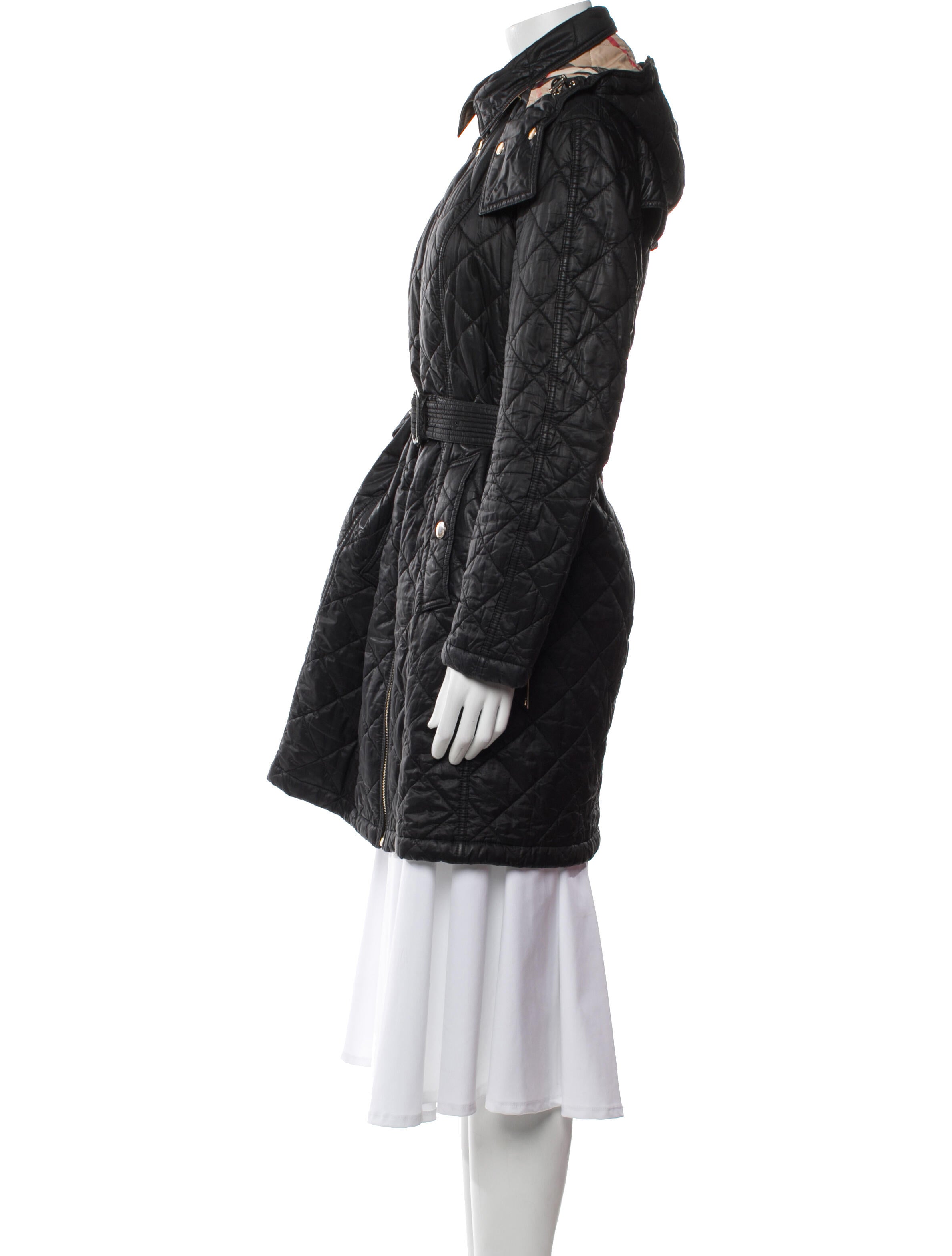 Burberry Plaid Print Trench Coat