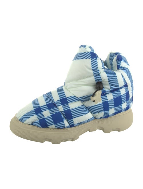 Burberry Nylon Plaid Print Boots