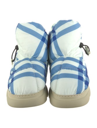 Burberry Nylon Plaid Print Boots