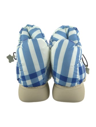 Burberry Nylon Plaid Print Boots