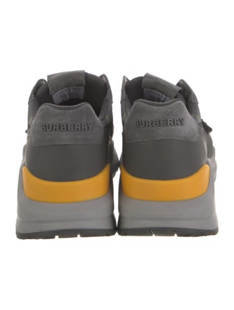 Burberry Nova Check Pattern Suede Athletic Sneakers