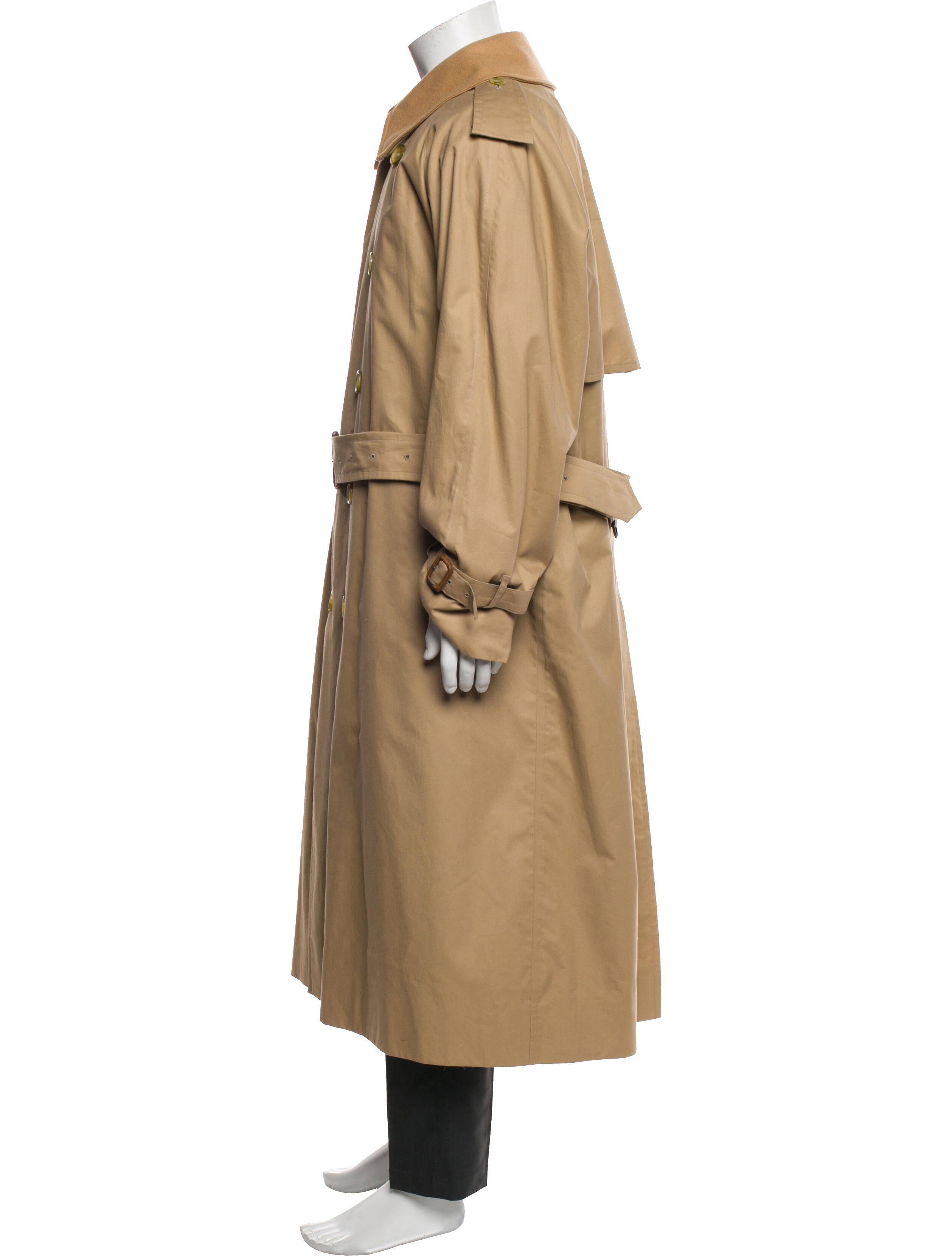 Burberry House Check Pattern Wool Trench Coat