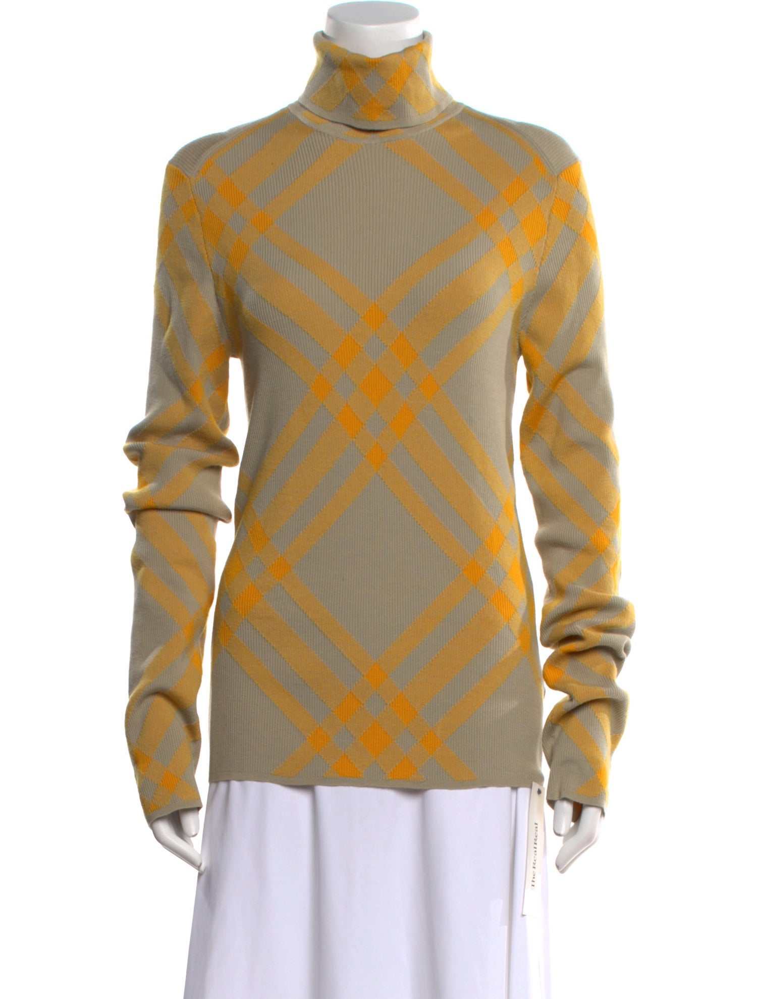 Burberry Wool Plaid Print Sweater w/ Tags