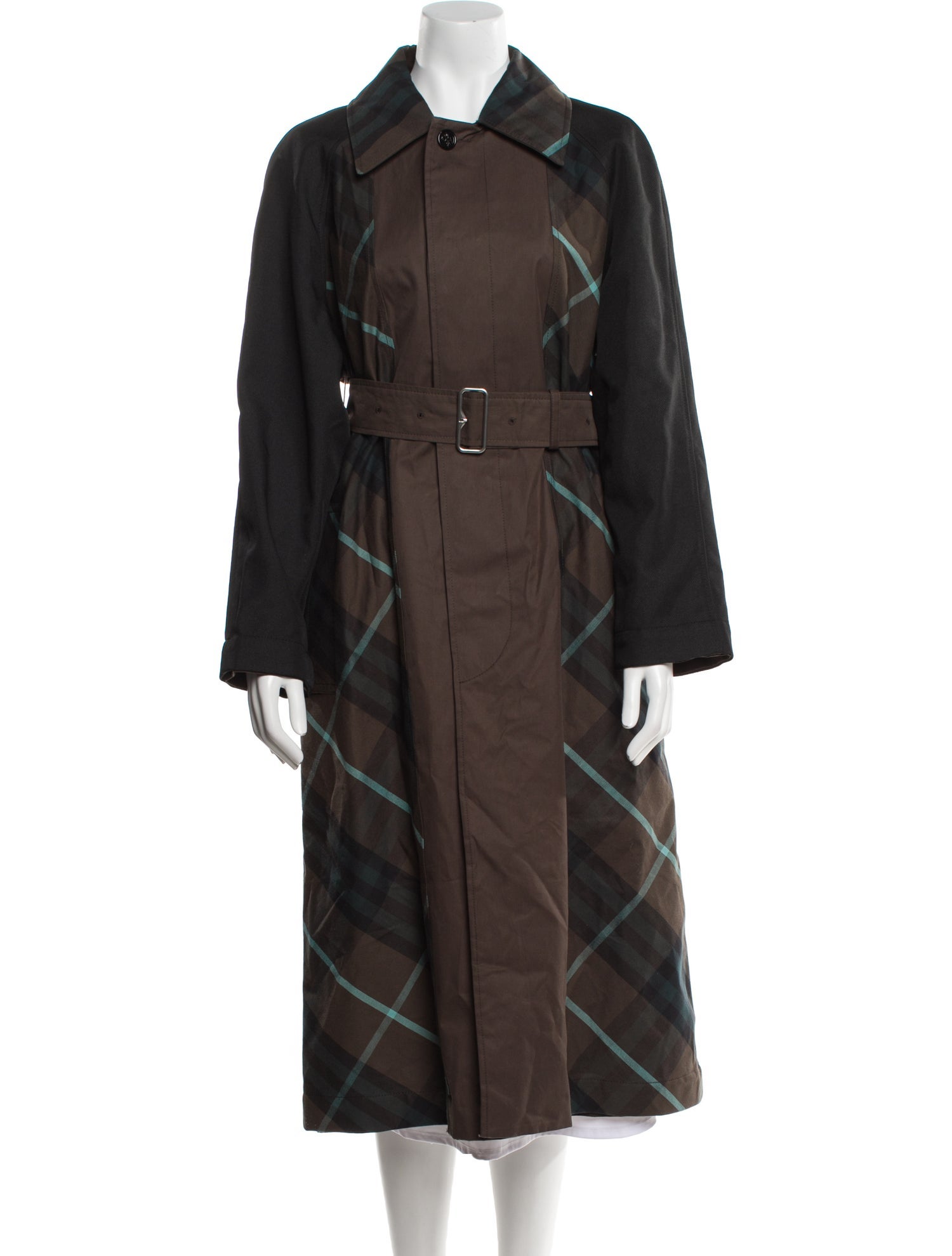 Burberry Plaid Print Trench Coat w/ Tags