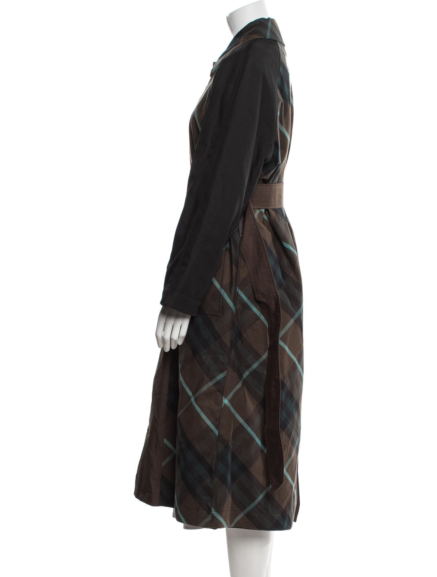 Burberry Plaid Print Trench Coat w/ Tags