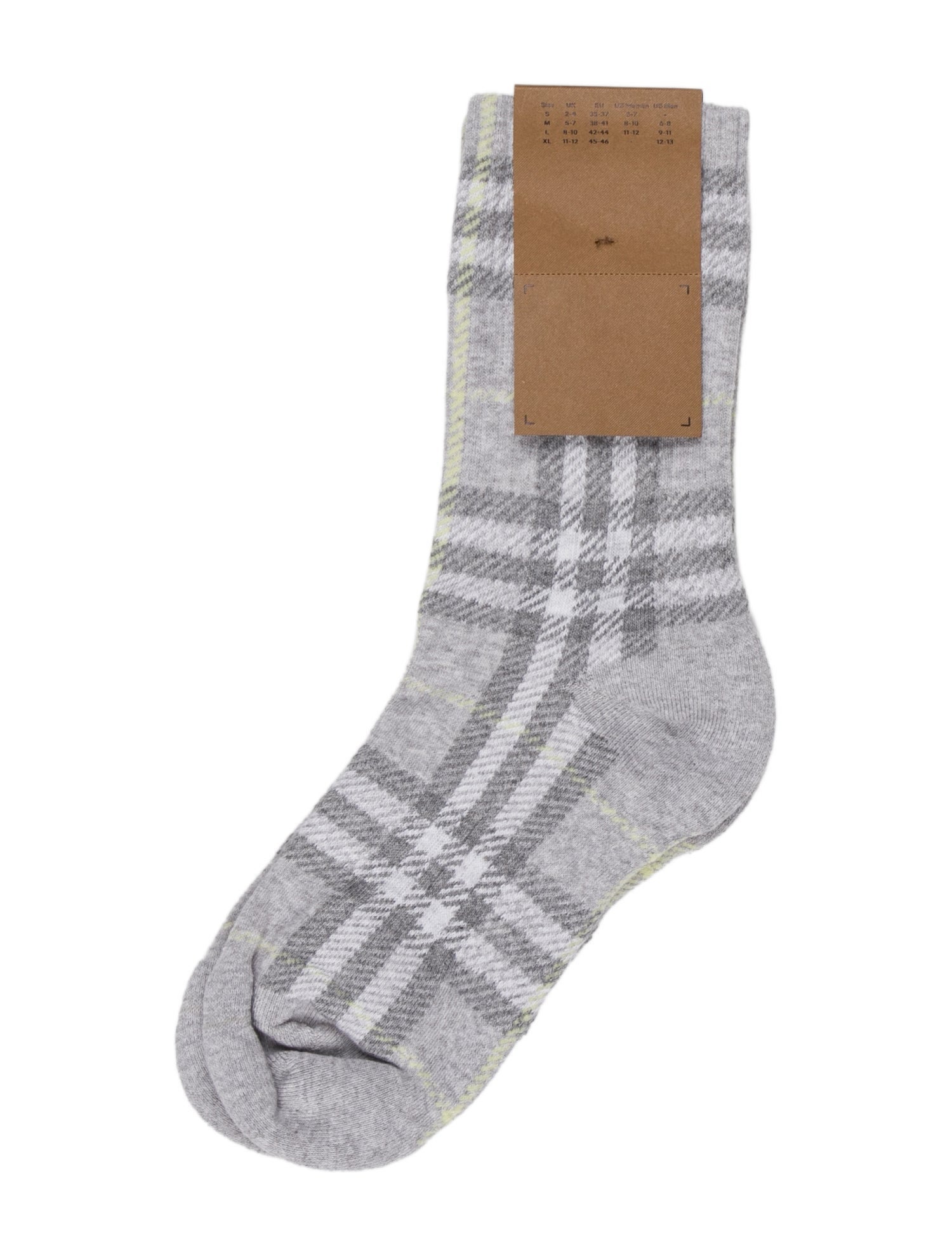 Burberry Grey Pattern Printed Ribbed Socks