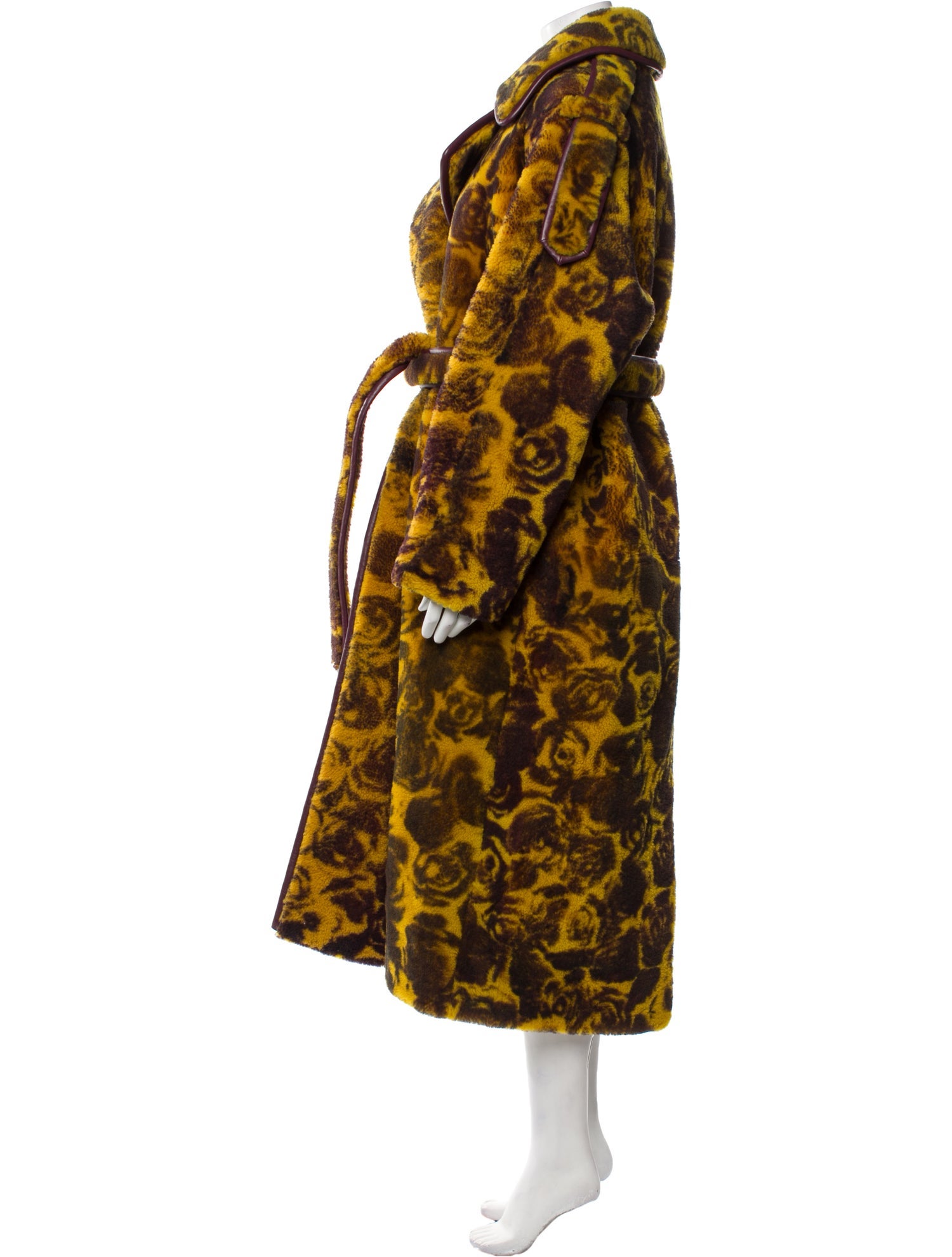 Burberry Shearling Animal Print Fur Coat w/ Tags