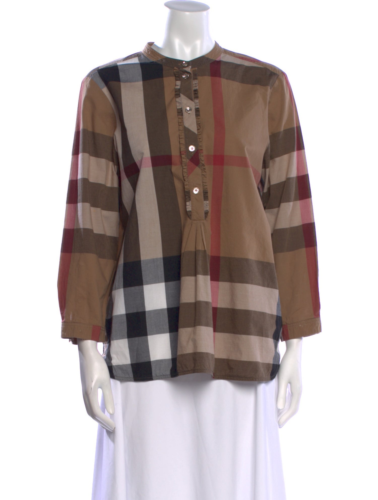 Burberry Plaid Print Crew Neck Tunic