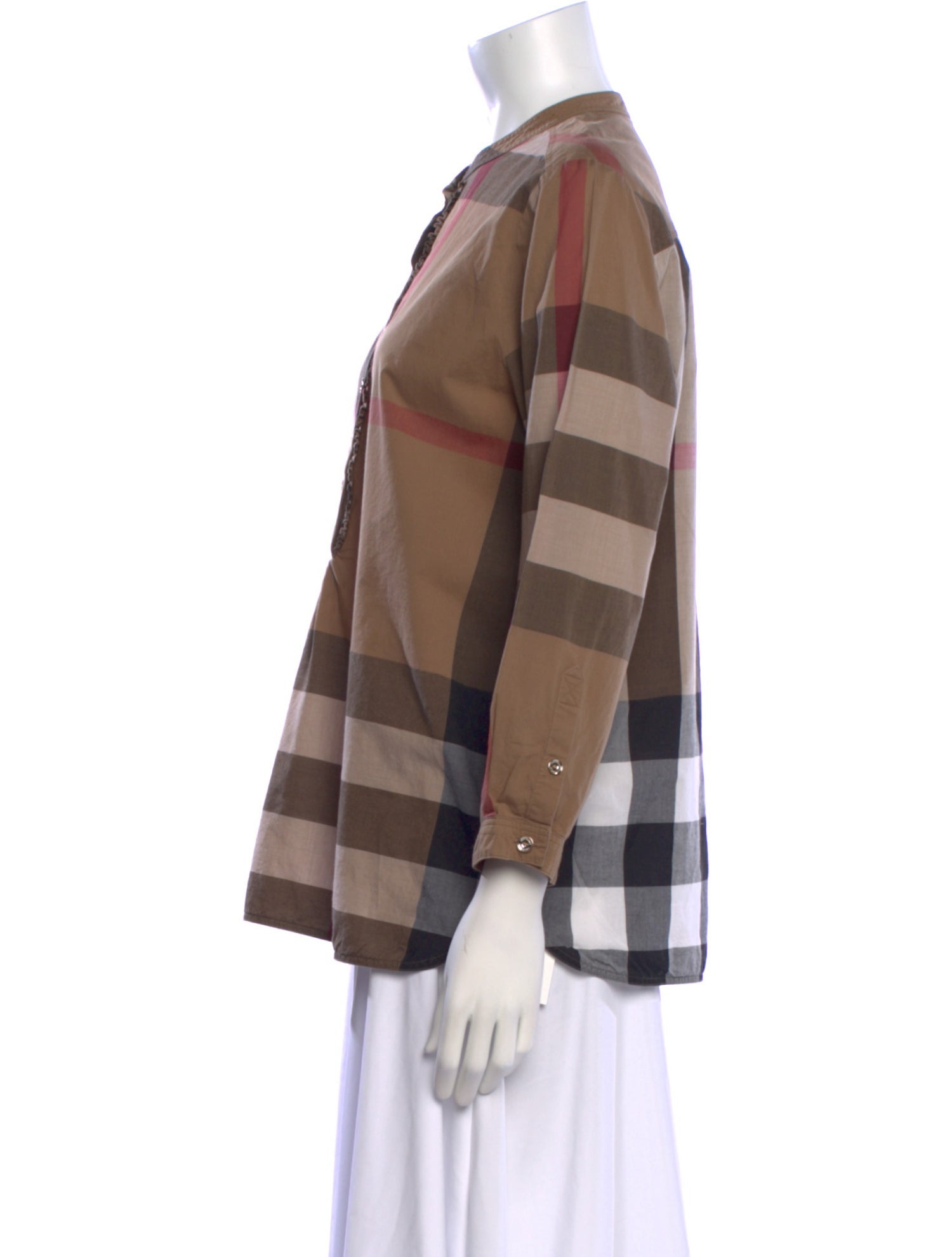 Burberry Plaid Print Crew Neck Tunic
