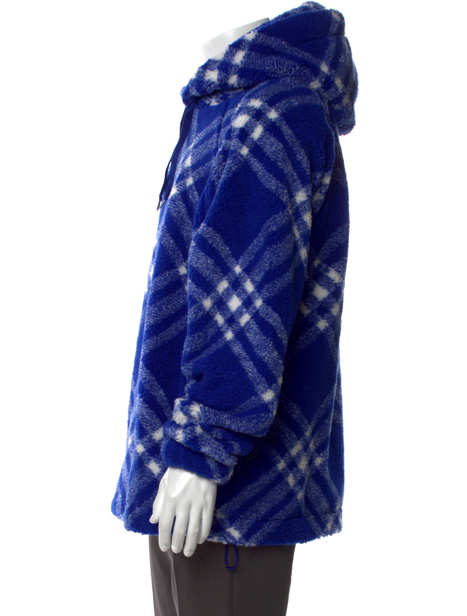 Burberry Plaid Print V-Neck Hoodie w/ Tags